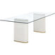 Aemond 86.5 X 41.25 inch Clear / White Outdoor Dining Table